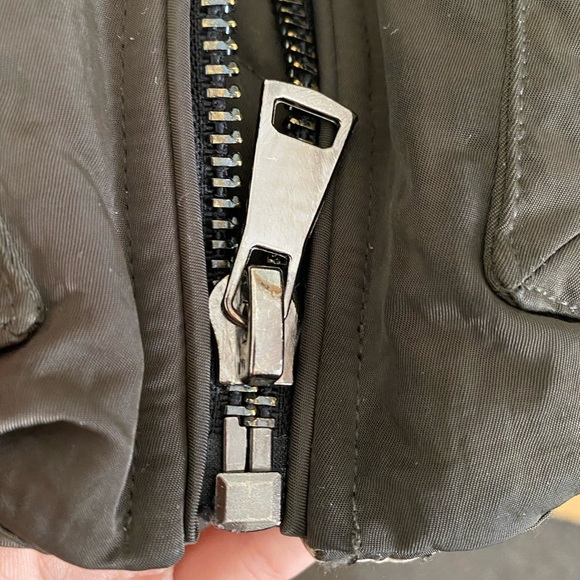 Olive Green Quilted Bomber Jacket | Women Size S - Picture 5 of 12